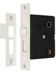 Reproduction Mortise Lock with Thumbturn - in Polished Nickel.
